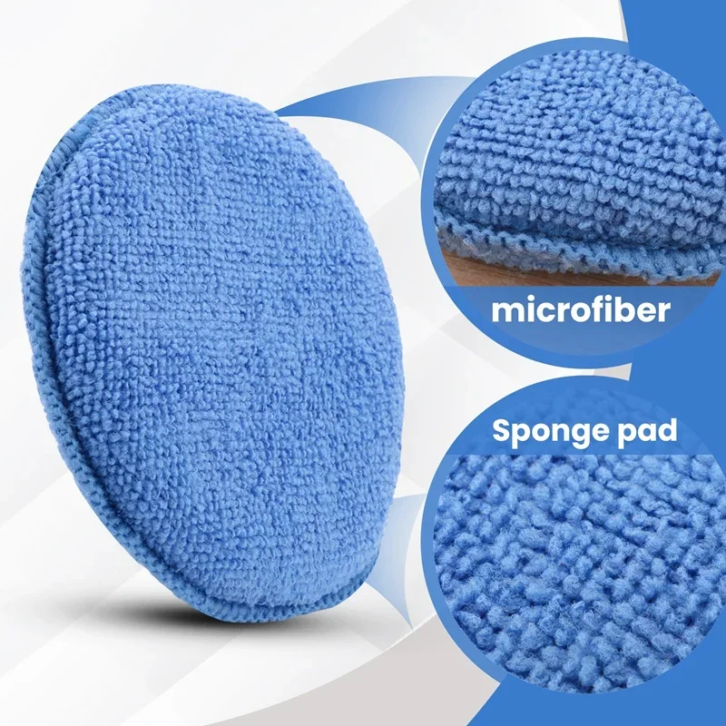 Aplikator Lilin Serat Mikro 5 Inci Bantalan Spons Busa Pemoles Waxing Ultra Lembut untuk Waxing Mobil, Pemolesan & Detail Alat Bersih