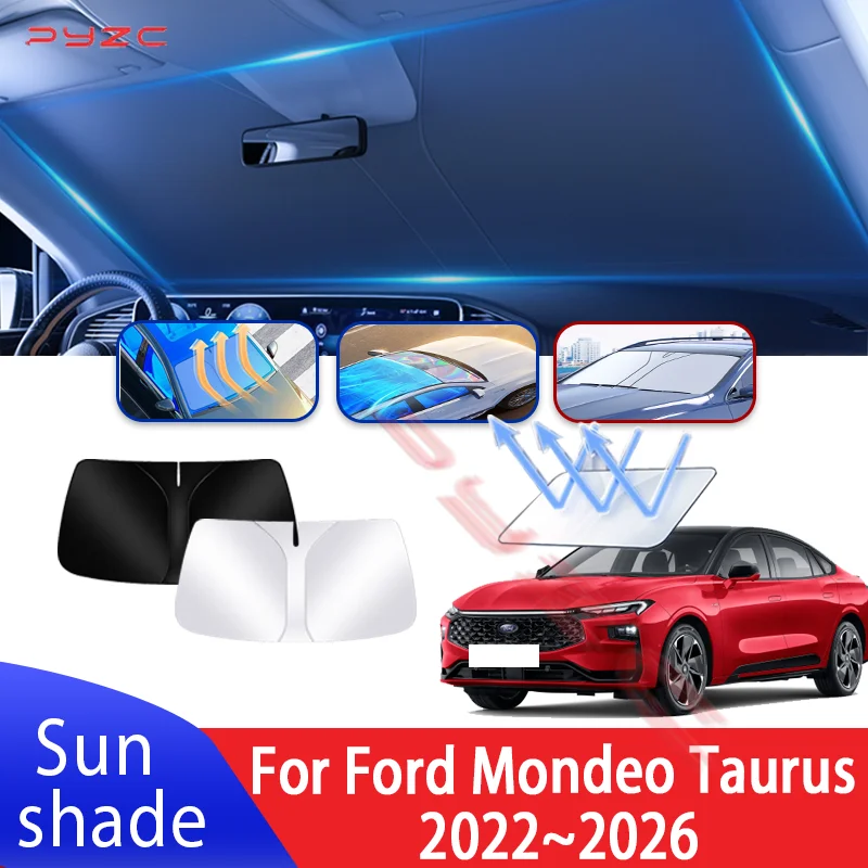 Car Sun Visor For Ford Mondeo Taurus 2022~2026 2023 2024 MK5 Auto Front Windshield Sunshade Heat Insulation Summer Accessories
