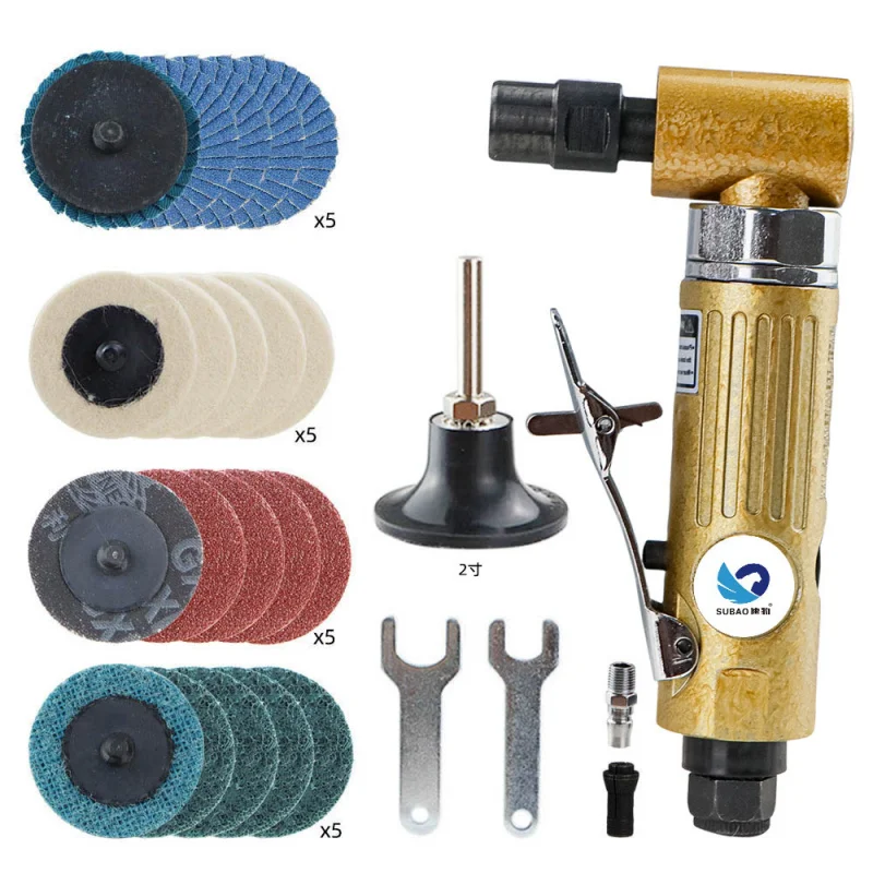 Pneumatic 90-Degree Angle Grinder, Right Angle Sanding Machine, Sanding and Polishing Machine, 3mm 6mm