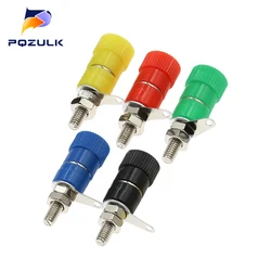 5Pcs 4mm Banana Socket Professional Binding Post Nut Banana Plug Jack Connector Nickel Plated