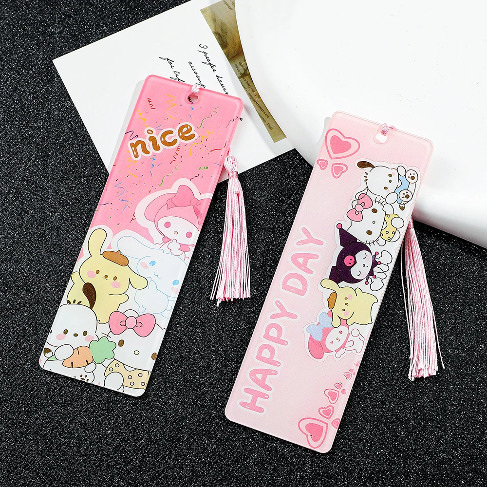 Adorable Sanrio HelloKitty Family Acrylic Bookmark, Ideal Reading Party Gift for HelloKitty Fans, Friends, Family, and Daughters