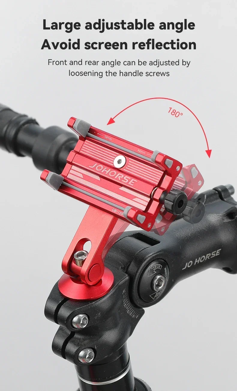 Universelle Fahrrad-Handyhalterung aus Verstellbarem Aluminiumlegierung für Roller und Fahrräder mit Halterungsbasis und Clip – Detail 14
