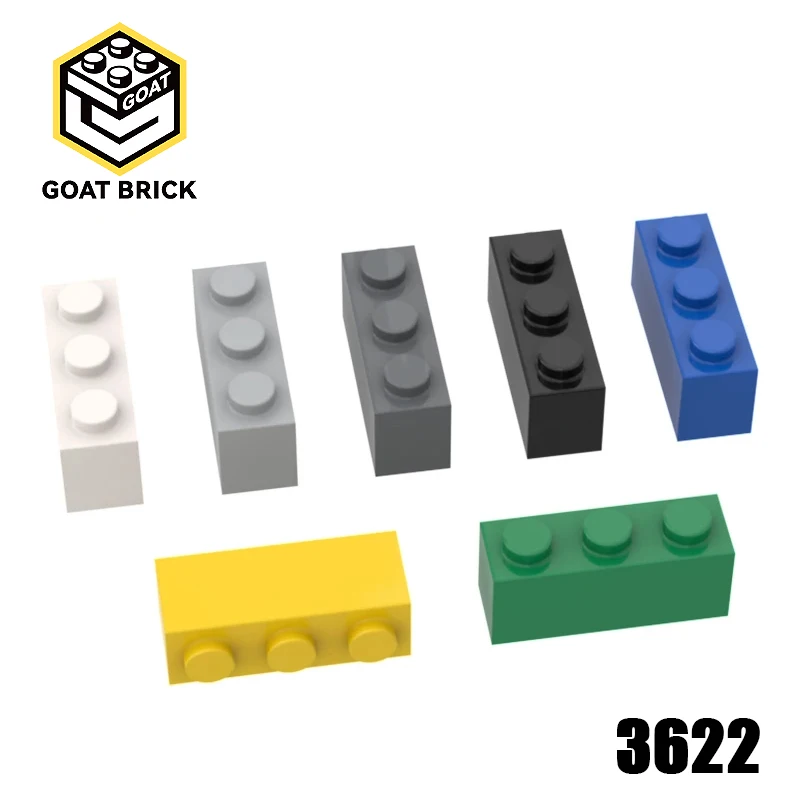 

10pcs 3622 DIY Building Blocks Thick Figures Bricks 1x3 Educational Creative Size Bricks Bulk Model Kids Plastic Toys for Child