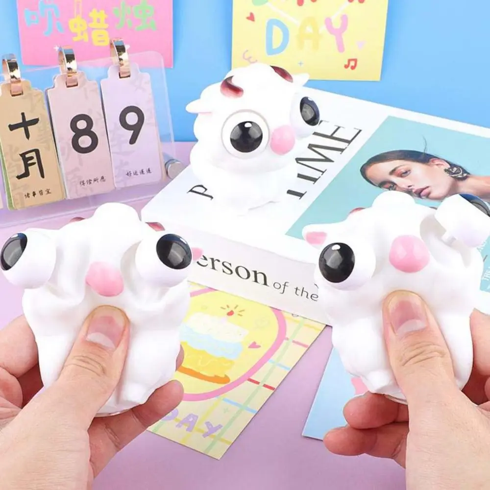 Soft Pop Eye Squeeze Sensory Toys Stretch Squeezing Cartoon Little Bear Fidget Toys Slow Rebound Kawaii Tiger Squeeze Toy Adult