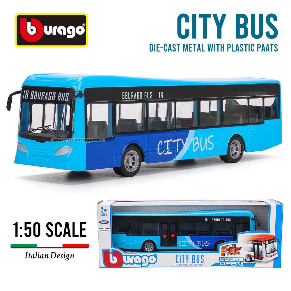 Bburago 1/50 City bus  Alloy Luxury Vehicle Diecast Cars Model Toy Collection Gift