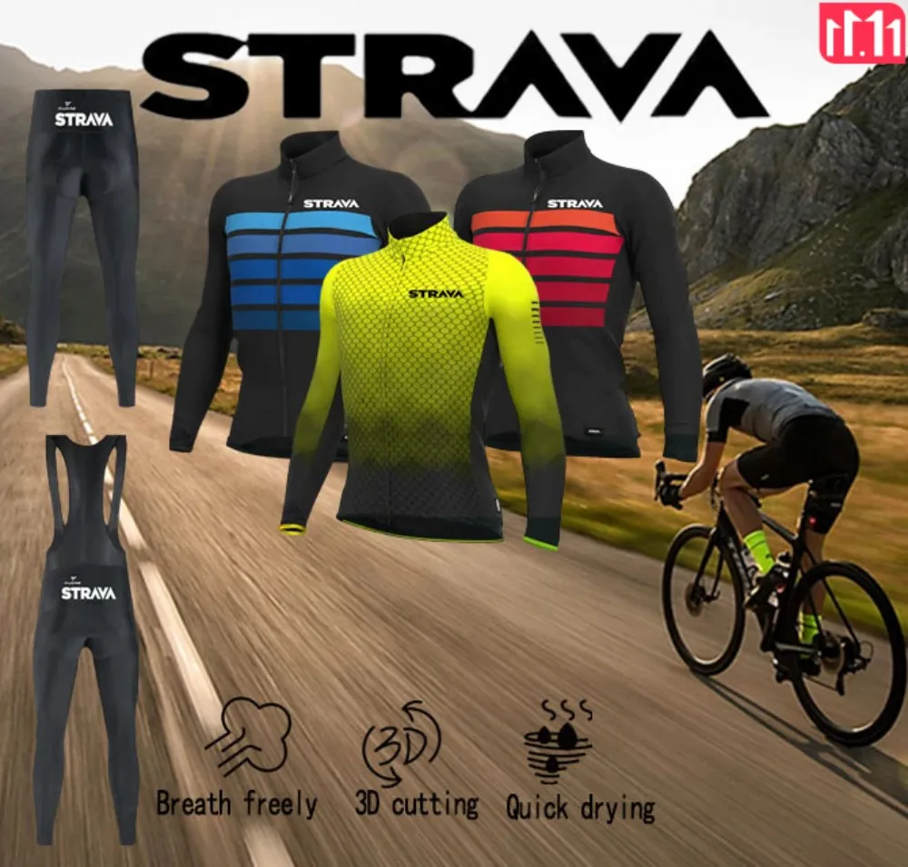 

STRAVA Spring-Autumn Long Sleeve Suit Jacket Road Mountain Bike Tracksuit Camping Halloween Thanksgiving Christmas Gifts