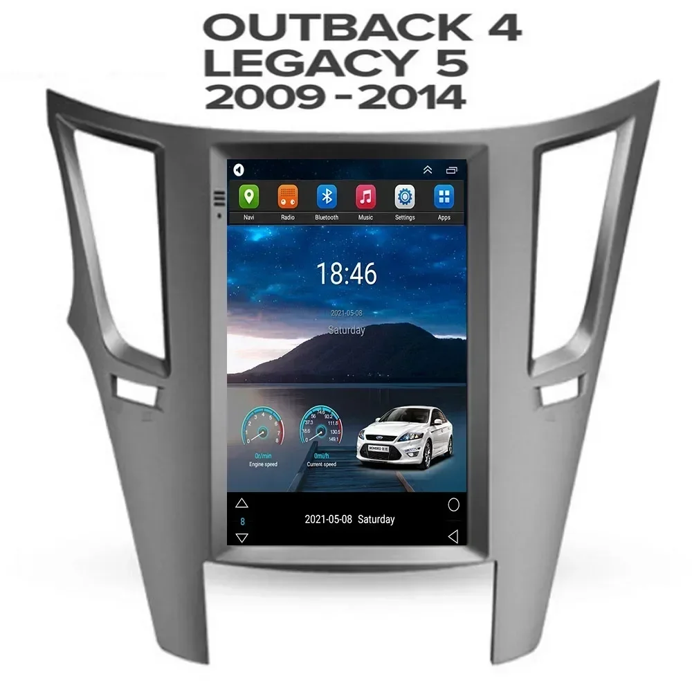 9.7" Android 13 For Subaru Legacy Outback 2009-2014 Tesla Type Car Radio Multimedia Video Player Navigation GPS RDS Camera dvd