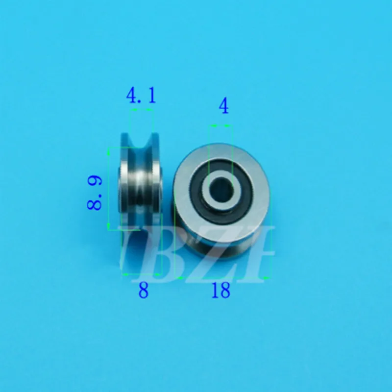 2 Pieces Guide Pulley Bearing 624 With V / U Groove Of Track Pulley Non-standard TV0418  V1804 2RS 4 * 18 * 7 / 8 mm