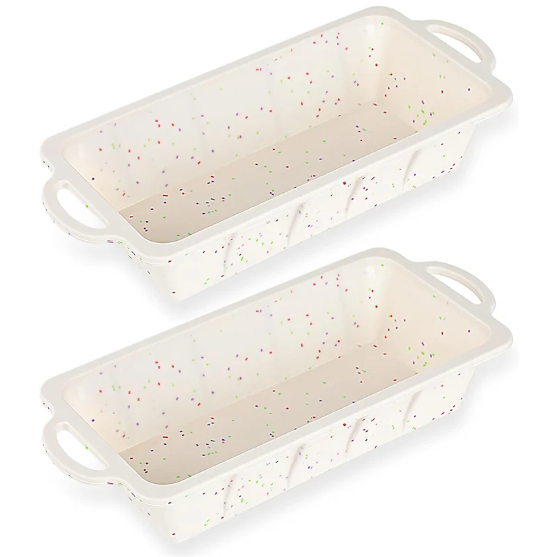 

M11K-Silicone Bread Loaf Pan With Non-Stick Coating, Metal Reinforced Frame- Durable 1 Lb Capacity 2-Pack Set For Baking