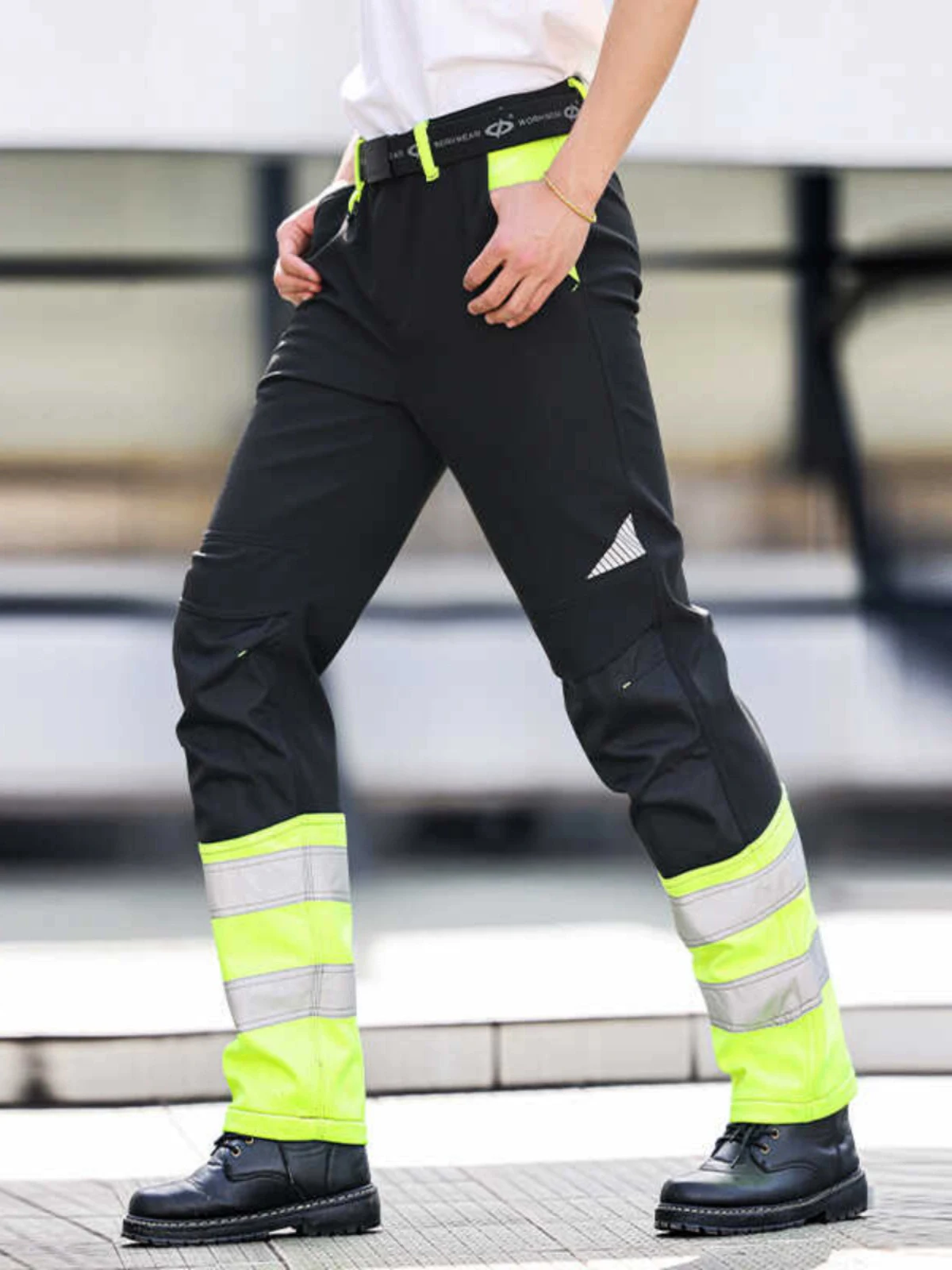 Winter Labor Protection Work Clothes with Reflective Stripes Safety Reflective Jacket Men and Hivis Pants Set