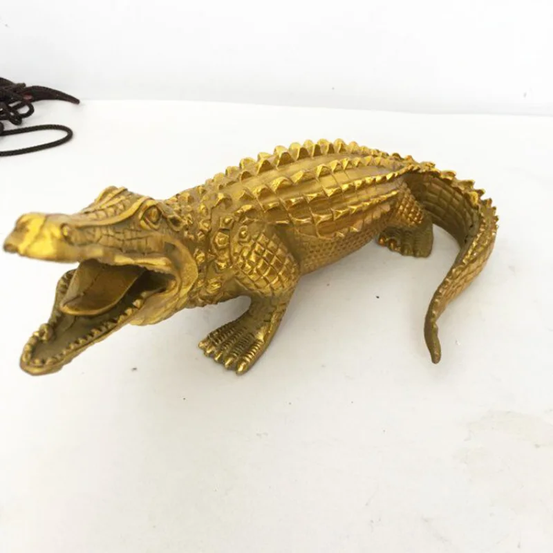 Bronze Financial Affairs Copper Crocodile Home Metal Craft Ornament