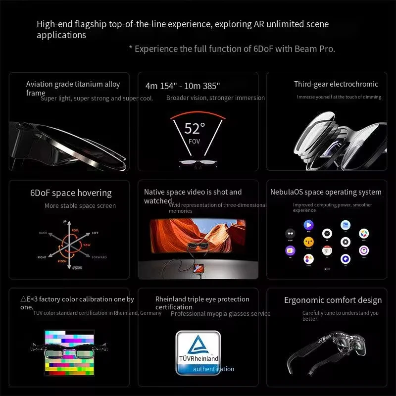 XREAL Air 2 Ultra Smart AR glasses 6DoF space hovering 3-speed electrochromic Beam Pro space suit 128G Non-VR glasses