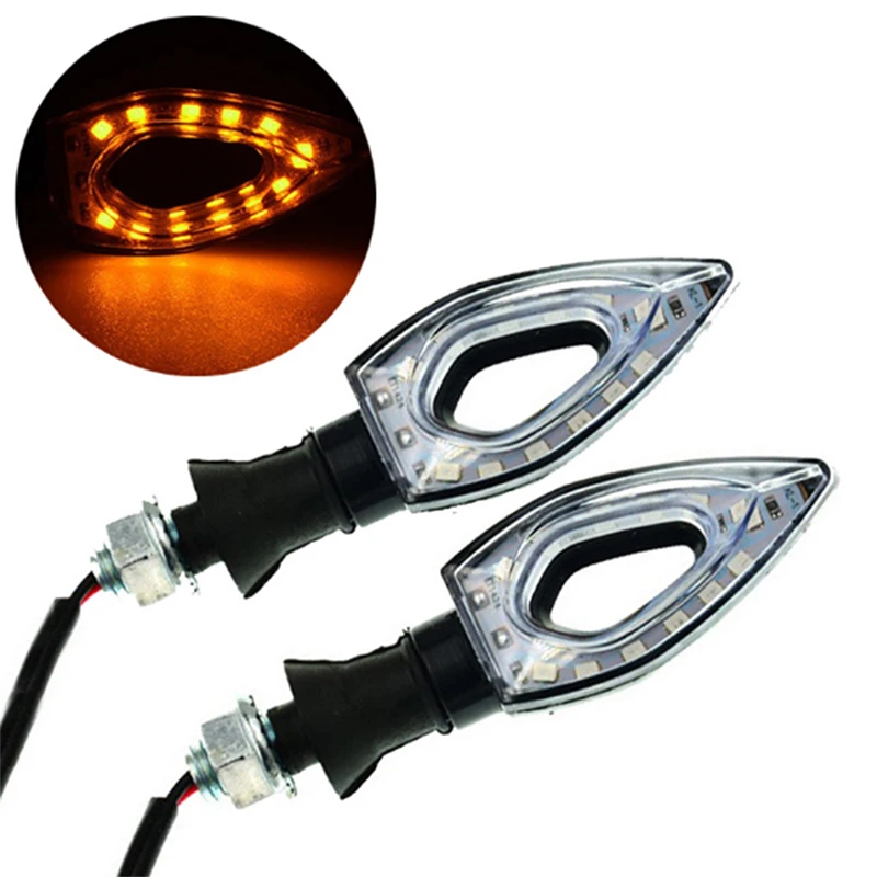 1pc 12 LED Turn for Moto Motorbike Motorcycle Accessories yellow redSignal Motorcycle Turn Signals Light Tail Lights Indicators