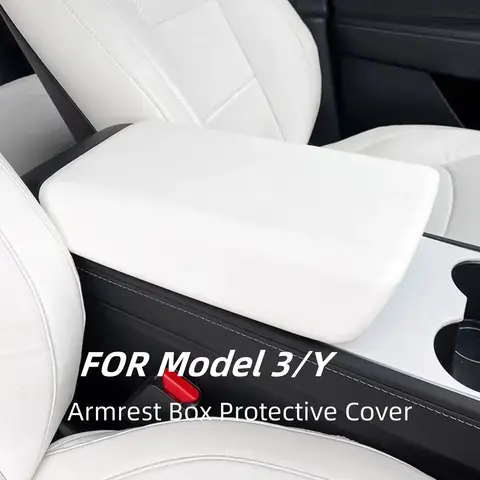 테슬라 모델 3 모델 Y TPE 자동차 팔걸이 상자 보호 커버 중앙 제어 팔걸이 화이트 블랙 그레이 인테리어 액세서리