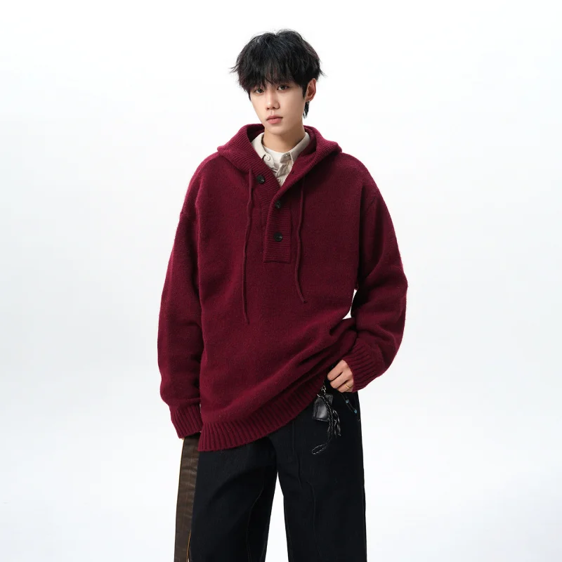 

GIOIOMen's Knitted Sweatshirt，2025New Knitted Hooded Loose Casual Sweater Jacket