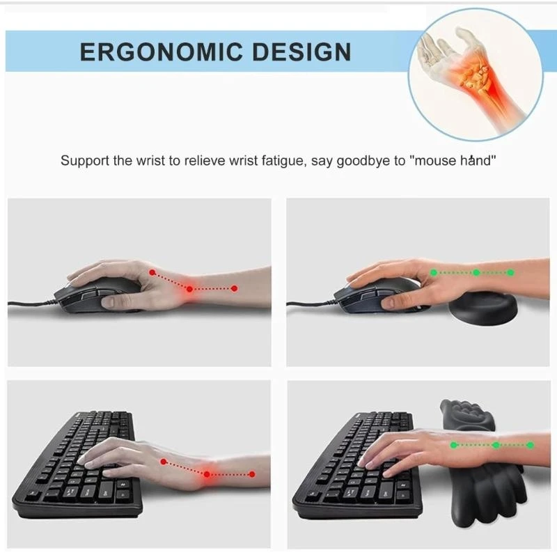 لوحة مفاتيح مريحة معصم وسادة راحة مقاومة للانزلاق للكمبيوتر K1KF