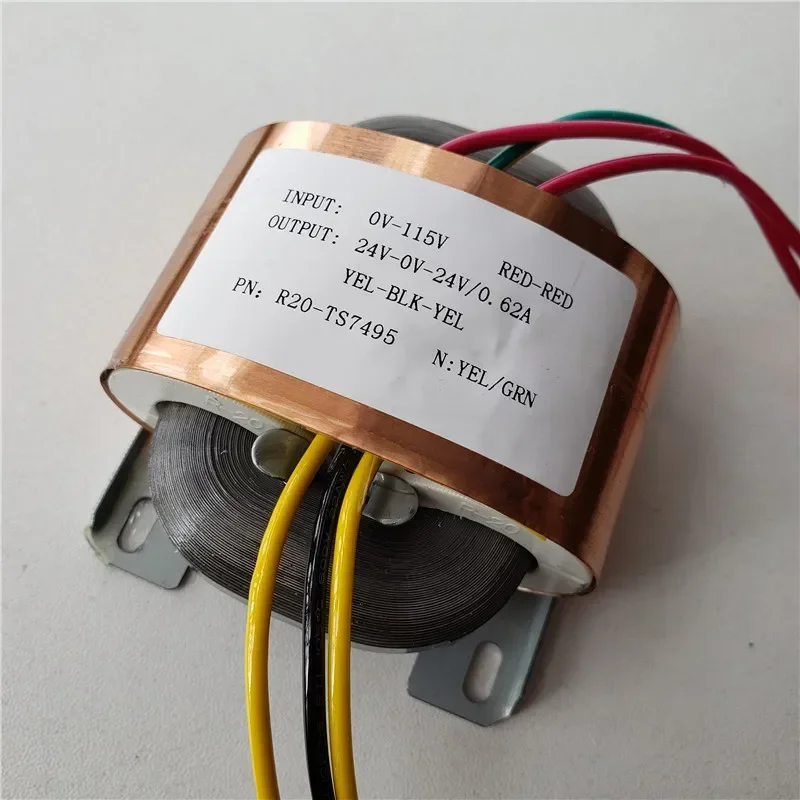 R الأساسية محول 30 واط المزدوج 24 فولت R20 المحولات 220 فولت إلى 24 فولت-0-24 فولت 0.6A مخصص محول النحاس درع مكبر للصوت امدادات الطاقة