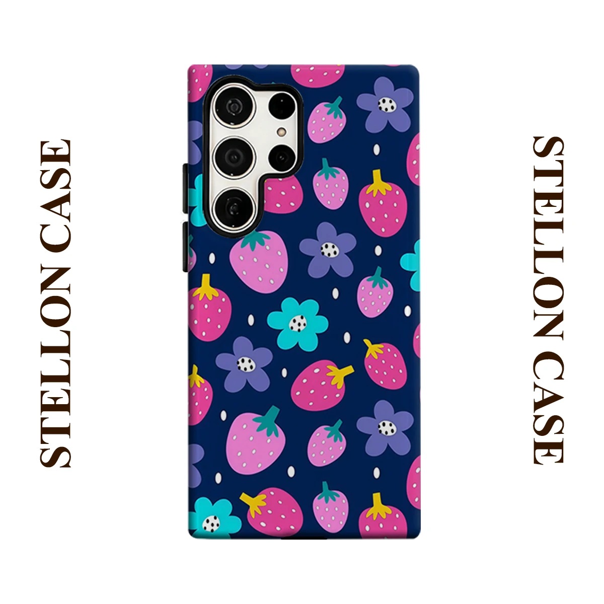 Navy Glossy Double Layer Shockproof Phone Case For Samsung Galaxy S25 Ultra S24 Plus S23  Ultra Hard Back Cover