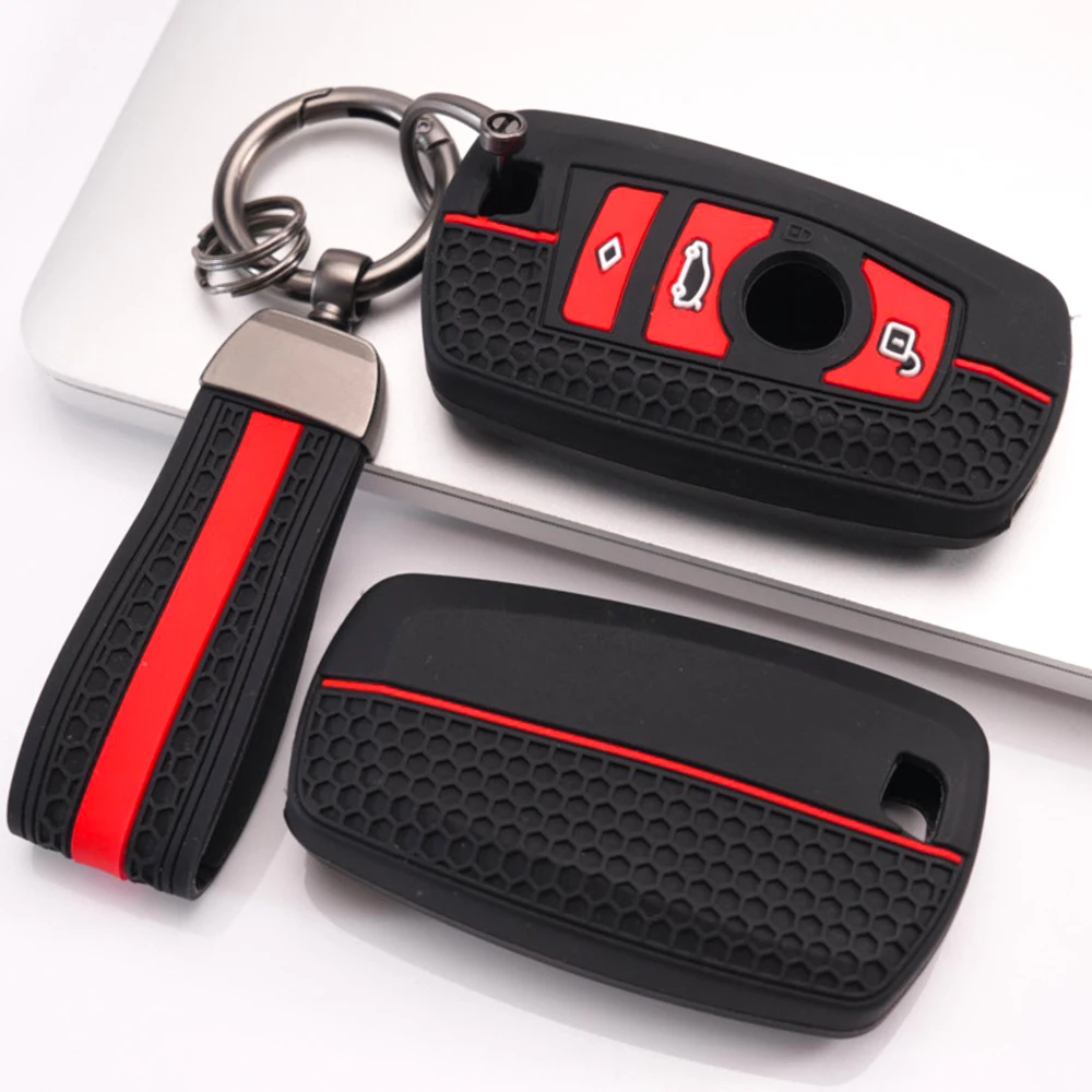 Silicone Key Cover With Lanyard For BMW 1 Series 2 Series 3 Series 4 Series 5 Series 6 Series 7 Series X1 X3 X4 X5 X6 Z4 M3 M4