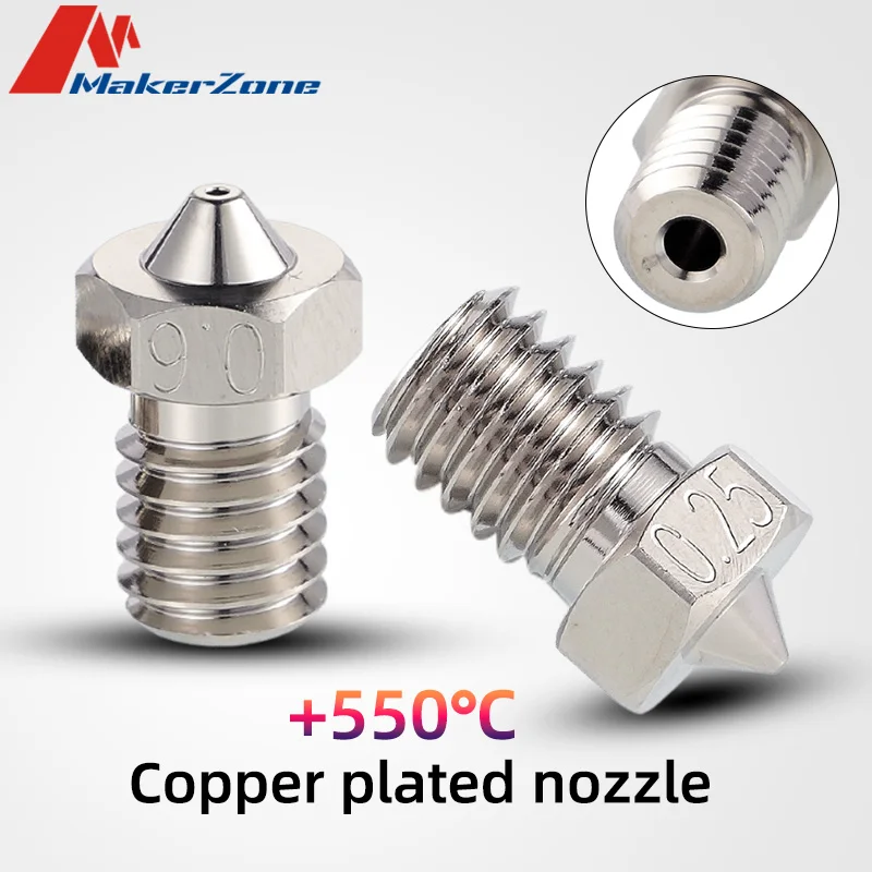 

Compatible With E3d V6 Nozzles Copper Heat Resistant Nozzle for 3d Printer 1.75MM Filament 0.25/0.4/0.6/0.8MM V6 Hotend Extruder