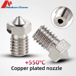 Boquilla DE COBRE resistente al calor para impresora 3d, Compatible con E3d V6, filamento de 1,75 MM, extrusora Hotend V6 de 0,25/0,4/0,6/0,8 MM