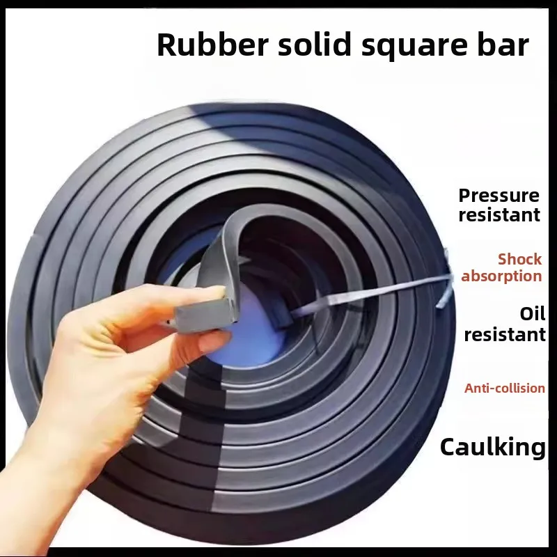 Solid Rubber Strip Flat Oil-resistant Pressure-resistant Square Anti-collision Glass Shock-absorbing BufferAnti-skid Sealing