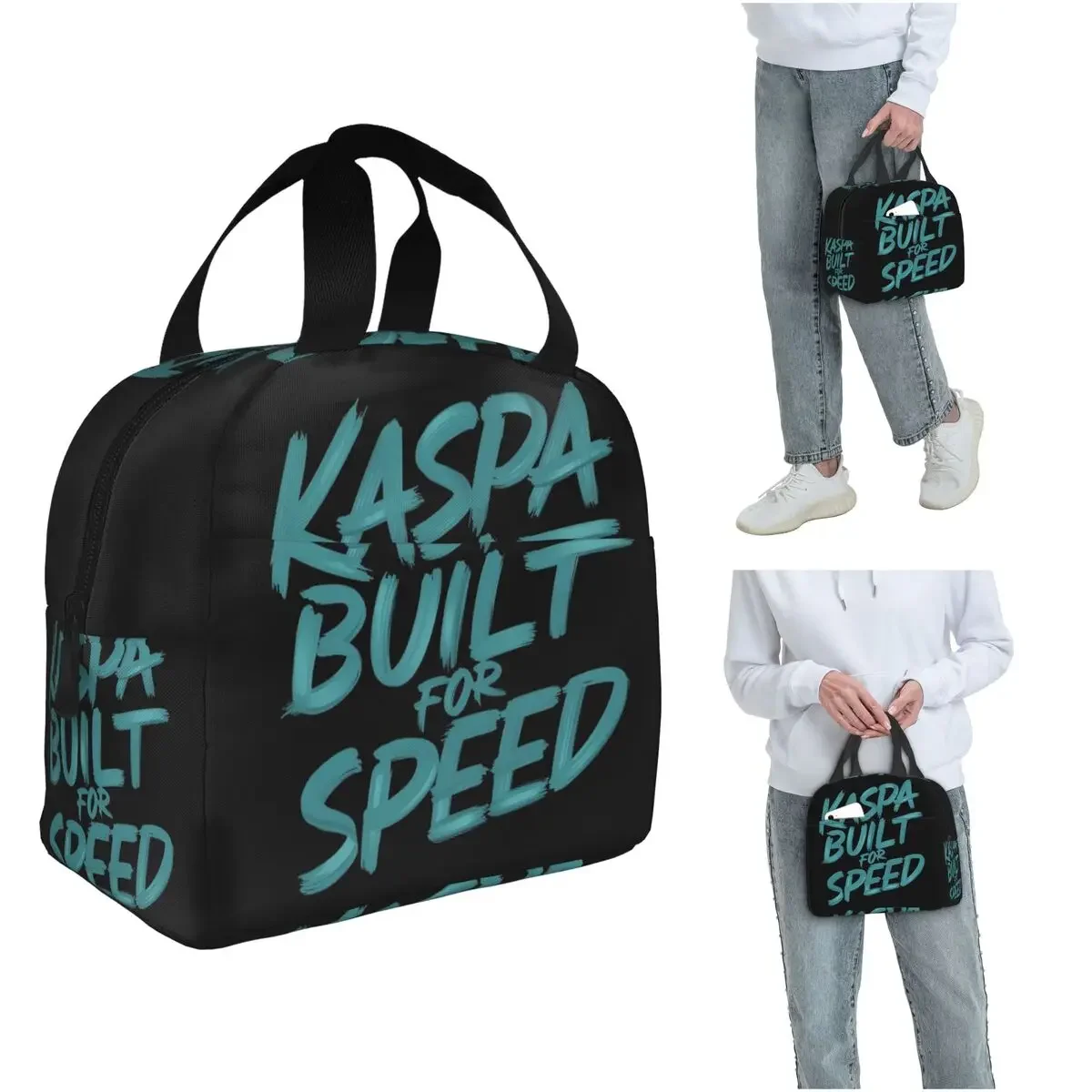 Kaspa Blockchain Innovative und sichere isolierte Lunchtasche für Damen und Kinder, tragbare Lebensmittelboxen, Thermo-Lunchbox-Tragetasche