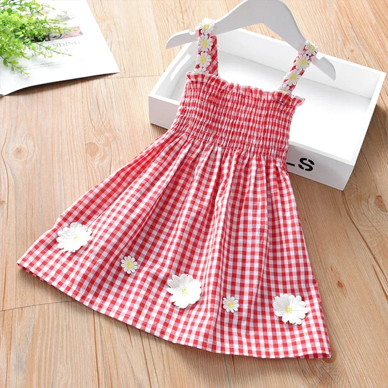 Summer Baby Girls Dresses Cute Flower Camisole Little Princess Dresse For Girl Birthday Party Gift 1 2 3 4 5 6 Years Kid Clothes