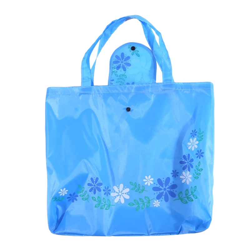 Folding Tote Shopping Bag Women Men Casual Eco Reusable Shopping Flower Button Pouch Case Travel Solid Handbag shopper bags