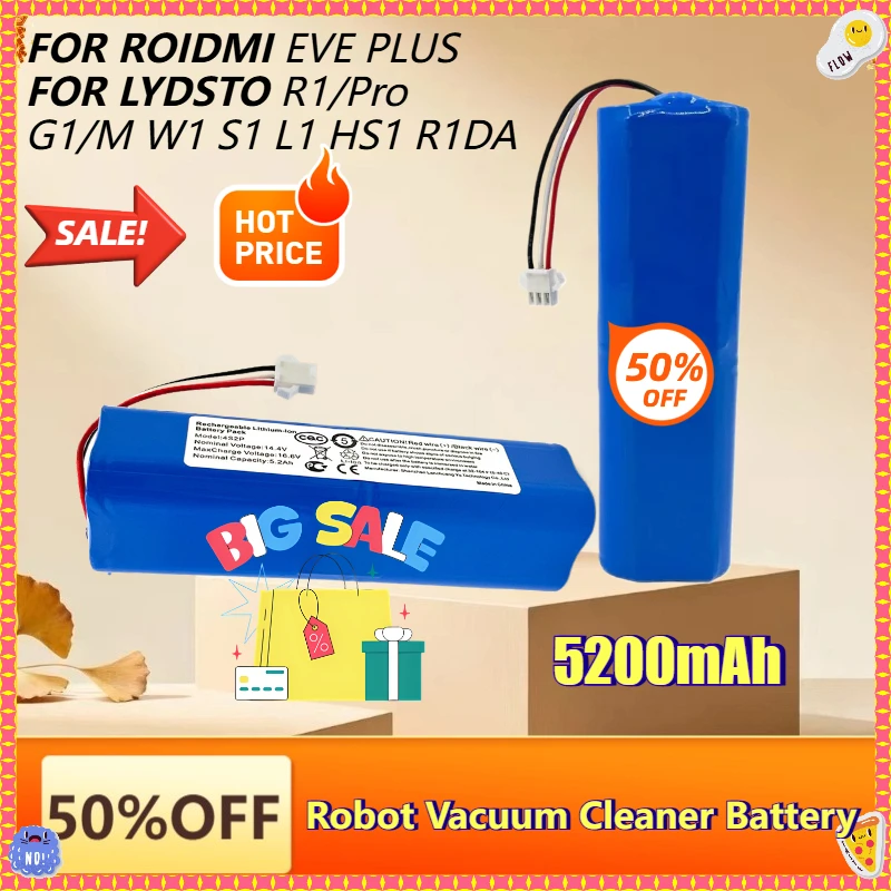 

4S2P 14.4V Robot Vacuum Cleaner Battery for Roidmi Eve Plus for Lydsto R1 R1/pro G1/M W1 L1 S1 HS1 R1DA for Proscenic M7 Bateria