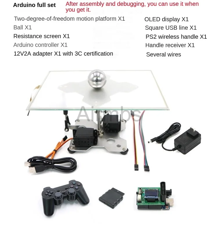 Arduino Stm32 Cricket Control Balance Robot Rolling Ball System BallPlate PS2 Control PID College Electronic Design Competition