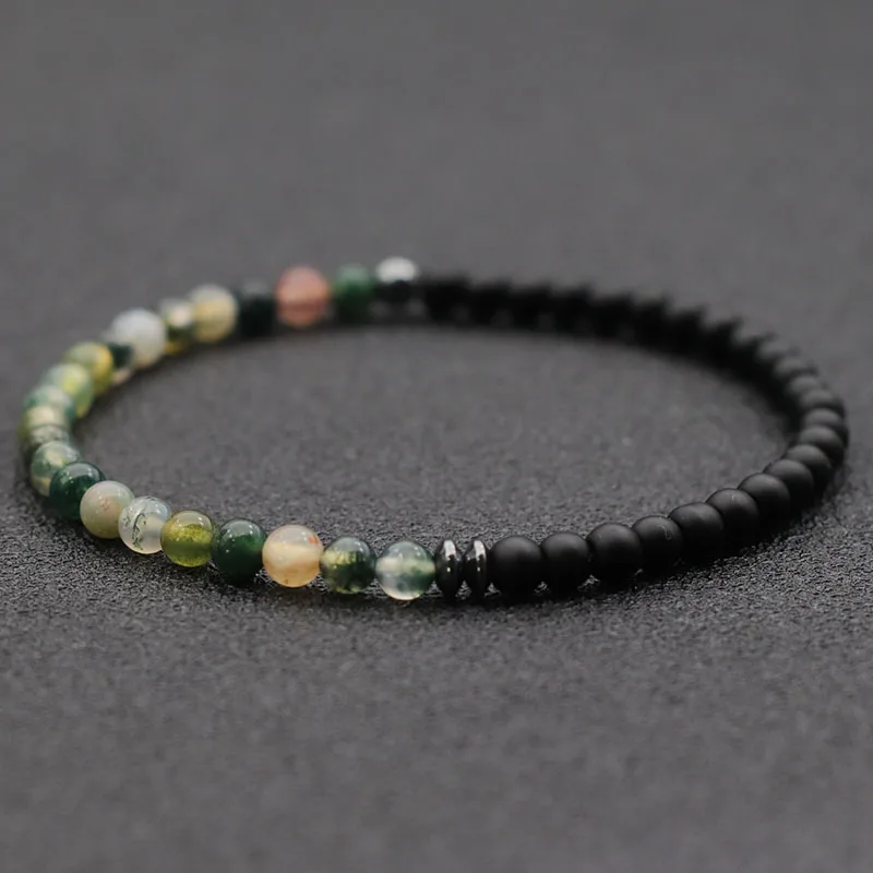 New Fashion 4mm Beads Bracelet Unisex Natural Map Volcanic Stone Braclet Meditation Yoga Hematite Braslet Handmade Jewelry Joias