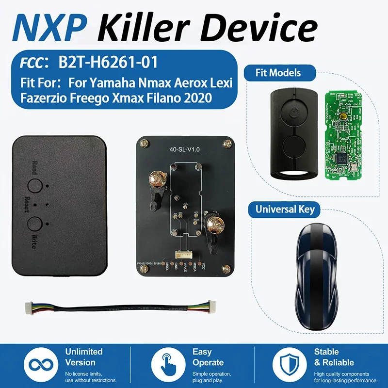 CNP259 NXP Killer Motorcycle Remote Fob Adding Tool B2T-H6261-01 49 Chip 434MHz For Yamaha Nmax Aerox Lexi Fazerzio Freego Xmax