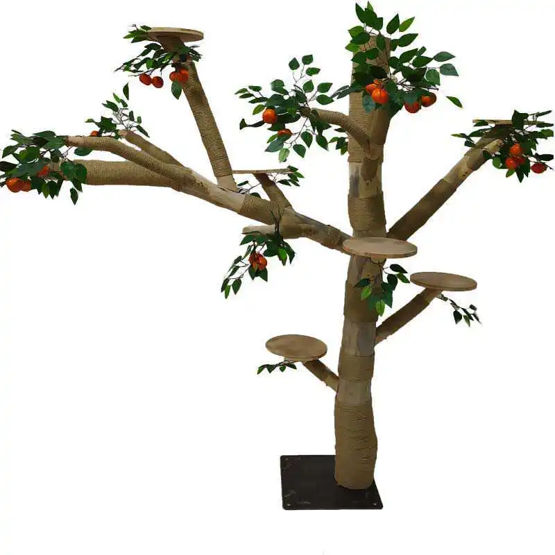 Integrated large cat climbing frame tree decorative tree solid wood cat shelf set