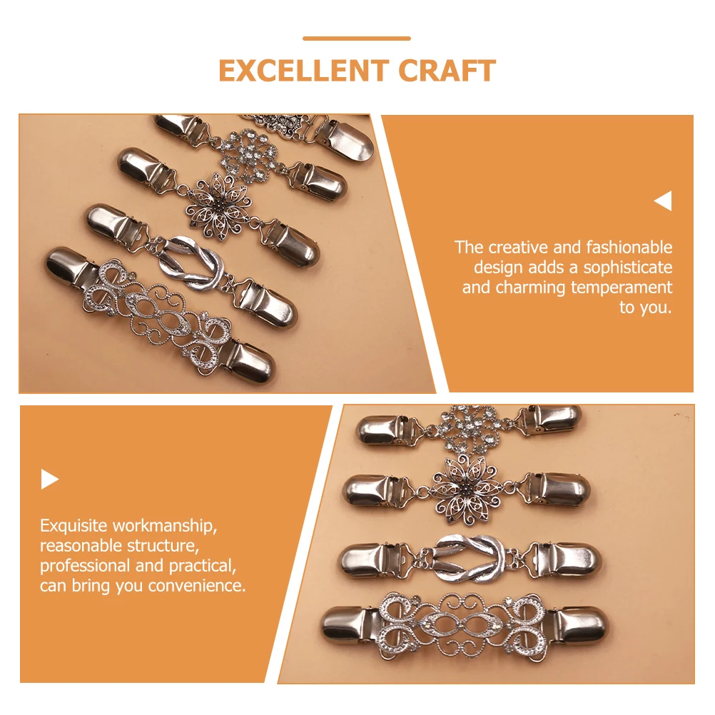 

6pcs Flower Lapel Clips Sweater Closures Clothing Accessories for Women Men Collar Brooches Shirt Coat Pins Corsage Fasteners