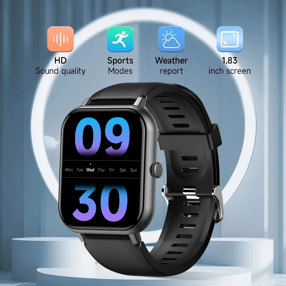 Jam Tangan Pintar PEJE untuk Pria & Wanita - Layar Sentuh Penuh 4,65cm dengan Fungsi Panggilan, 100+ Mode Latihan, Jarak Pedometer Watct