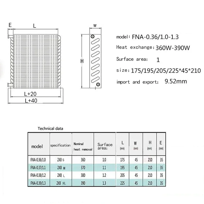 Aluminium Air Pendingin Radiator Aluminium Wastafel Sirip Radiator Freezer Radiator Lemari Es Kondensor Sistem Pendingin 360-390W