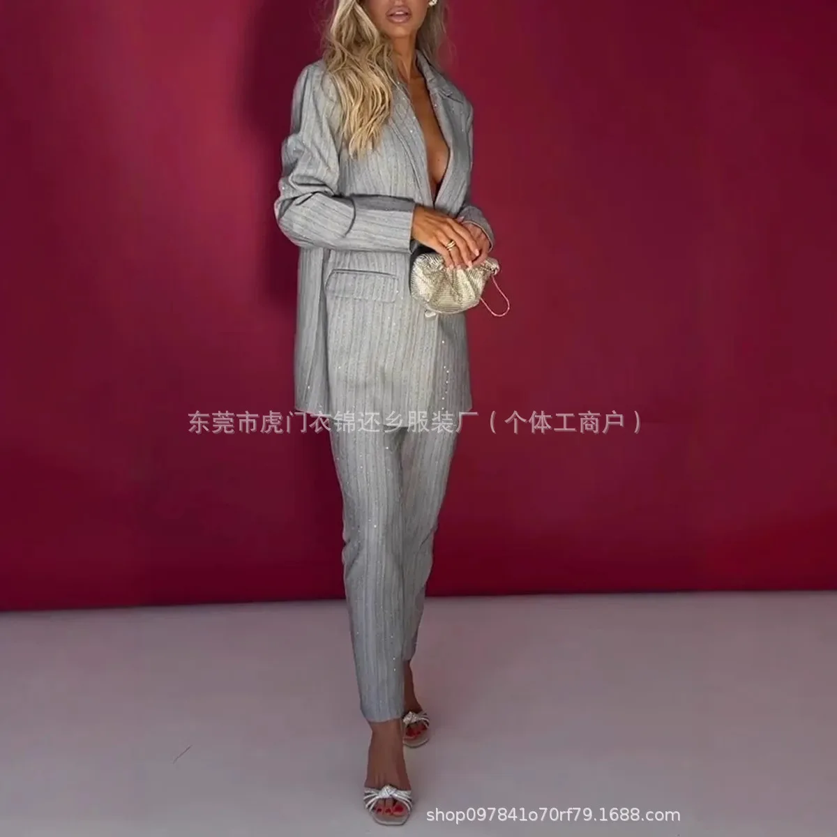 

Suit Solid Color Sequined Suit Trend Suit 2025 Fashion Women's Clothing New Spring And Autumn High Street Commuting