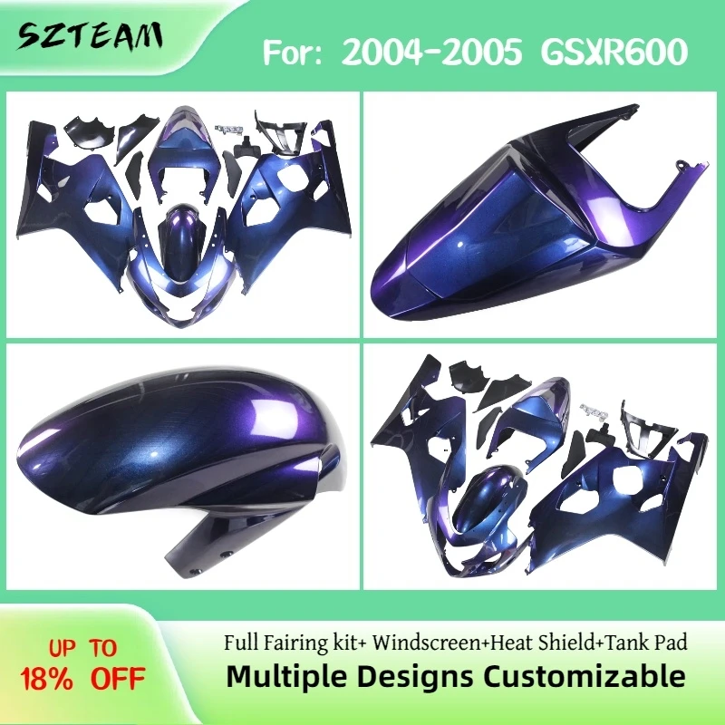 Fit for 2004 2005 GSXR 600 750 ABS Fairing Kit GSXR600 04 05 Glossy and Matte Finish Custom Design Motorcycle Fairings