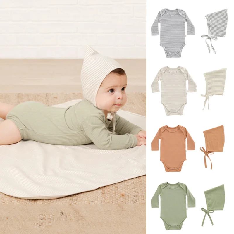 

Jenny&Dave 2023 baby clothes new baby fart wrap baby pit strip cotton long sleeved jumpsuit climbing suit spring