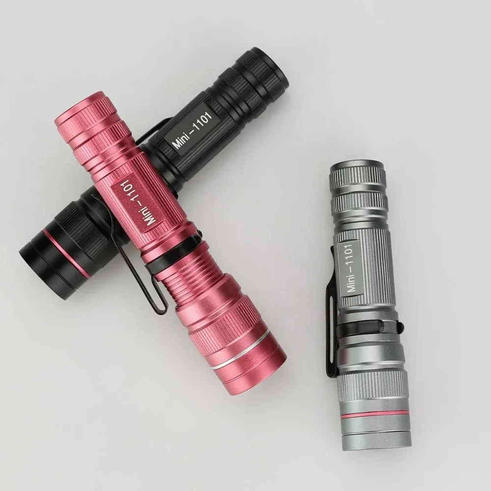 LED Flashlight Adjustable Q5 Lamp Waterproof Powerful 3 Modes Zoomable Perfect 3 Colors for Camping Hiking Cycling Emergency