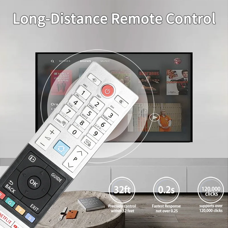 CT-8561 RC45151 untuk pengganti Remote Control Toshiba dengan tombol NETFLIX YouTube primideo, untuk TV pintar Toshiba 43UK3163DG