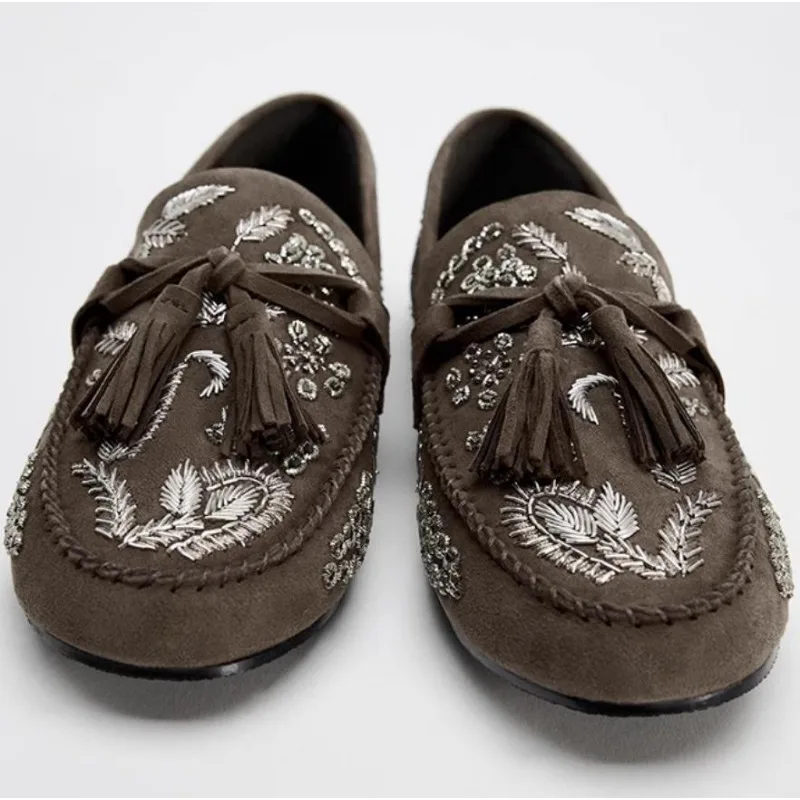 Designer Style Loafers 2026 Autumn Women Flat Shoes Leisure Comfortable Azy Flats Shoes Women\'s Embroidered Single Shoe