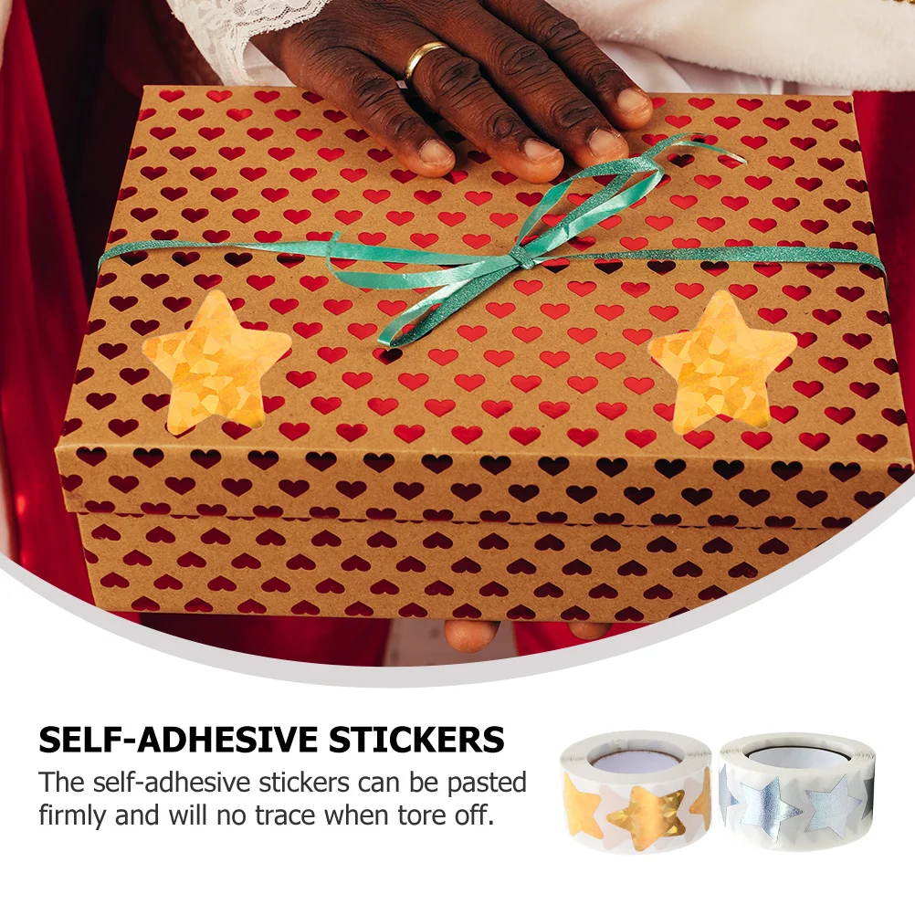 2 ロール星形自己粘着シールステッカー包装用ギフトボックスキャンディーショップ封筒ラベルステッカー