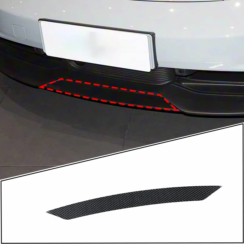 For Porsche Taycan 2019-2026 Soft Carbon Fiber Car Front Bumper Front Shovel Cover Trim Sticker Car Interior Accessories