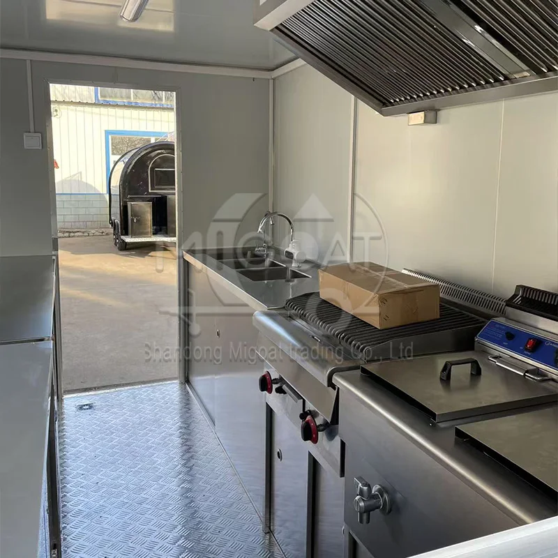 Yellow Black Food Truck Mobile Kitchen with Serving Windows Commercial Grade Equipment Catering Van for Business 4