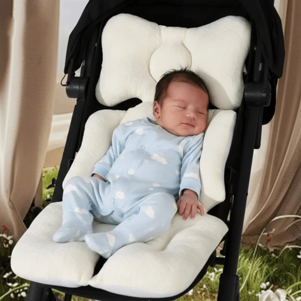 Comfortable Stroller Cotton Cushion Thickened Quilted Seat Cushion Double-sided Breathable Stroller Seat Cushion