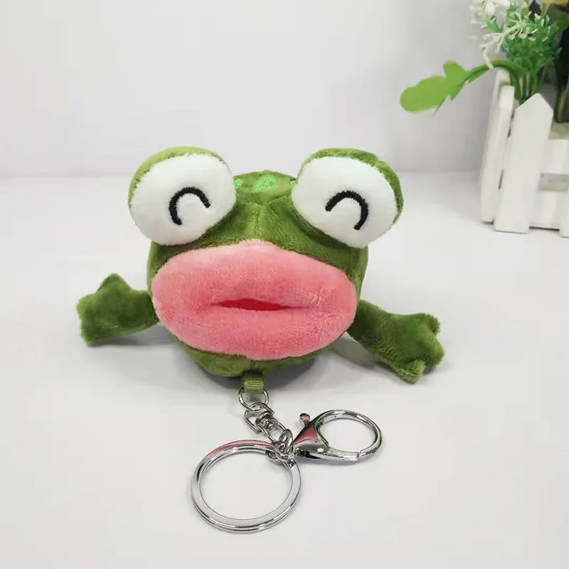 Cartoon Cute Animal Frog Toad Frog with Big Mouth Plush Toy Key Chain Pendant Claw Doll Children Birthday Gift Plush Keychain