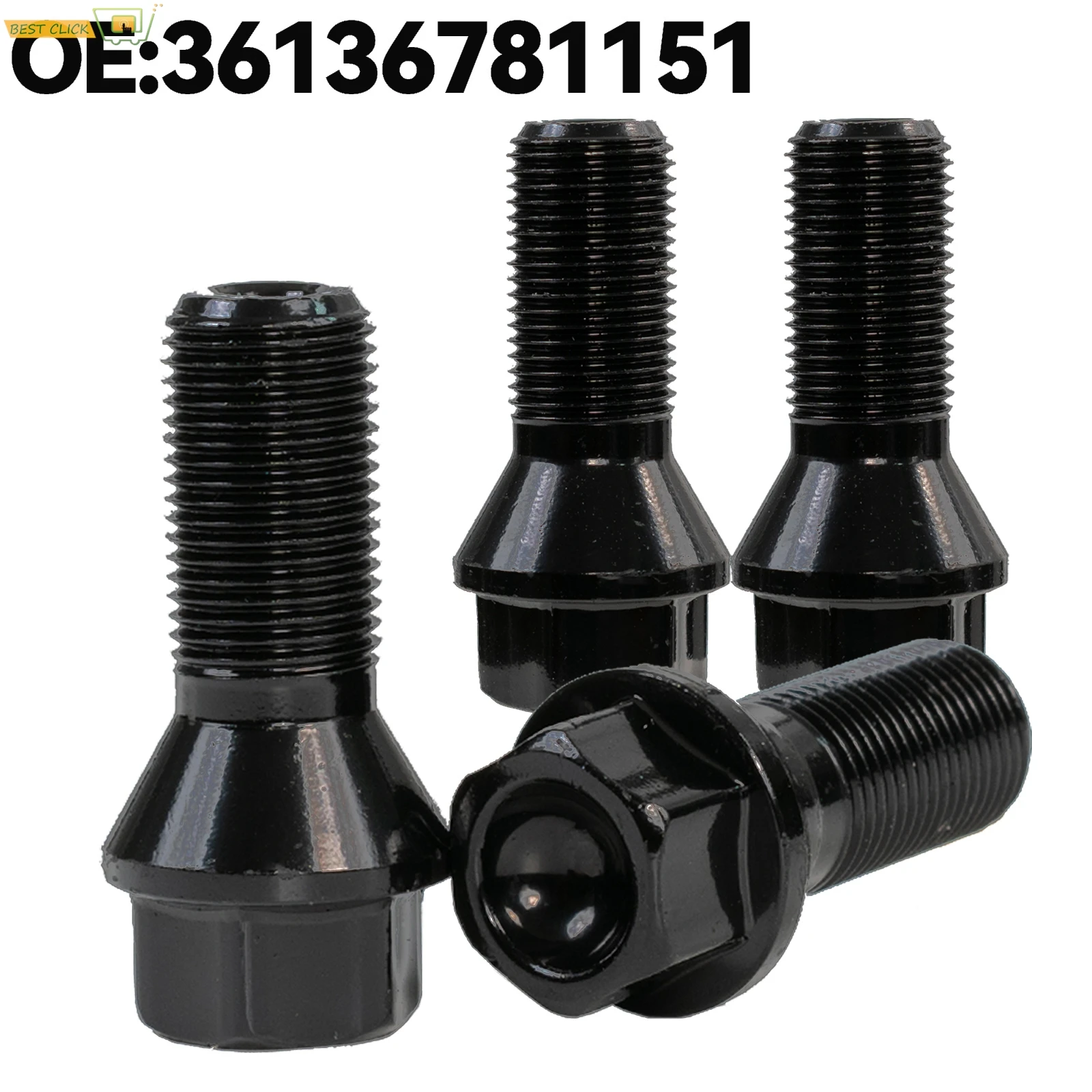 4pcs 36136781151 Car Wheel Lug Bolts Nut Black Steel Wheel Accessories Parts For BMW X1 X2 X3 X4 X5 X6 2/3/4/5/6/7 Series M8