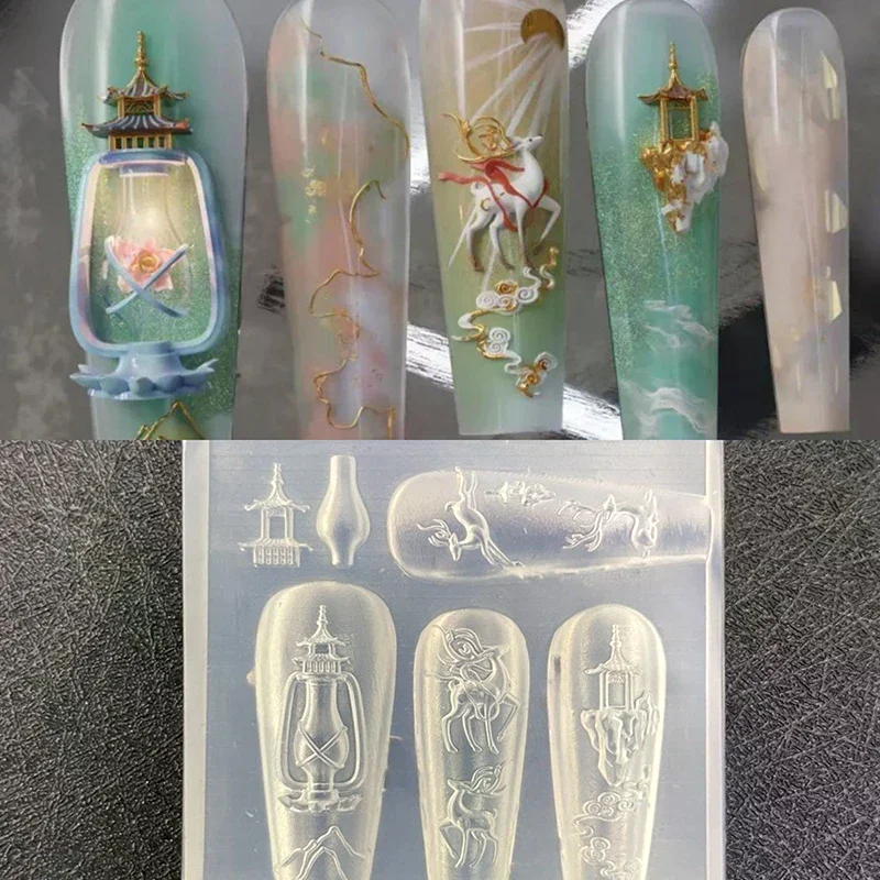 

3D-формы для ногтей: силиконовые бантики, ленты, бабочки, розы, цветы. Шаблоны для дизайна маникюра.